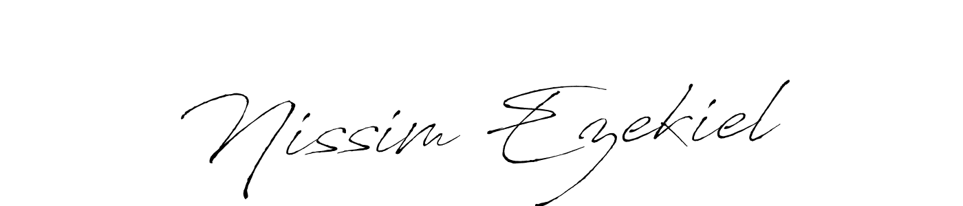 How to make Nissim Ezekiel signature? Antro_Vectra is a professional autograph style. Create handwritten signature for Nissim Ezekiel name. Nissim Ezekiel signature style 6 images and pictures png