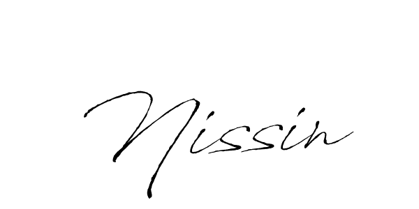 Make a beautiful signature design for name Nissin. With this signature (Antro_Vectra) style, you can create a handwritten signature for free. Nissin signature style 6 images and pictures png