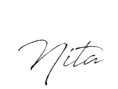 Design your own signature with our free online signature maker. With this signature software, you can create a handwritten (Antro_Vectra) signature for name Nita. Nita signature style 6 images and pictures png