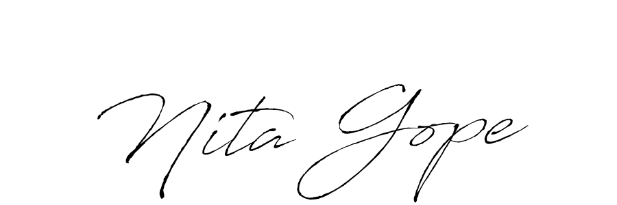 How to make Nita Gope name signature. Use Antro_Vectra style for creating short signs online. This is the latest handwritten sign. Nita Gope signature style 6 images and pictures png
