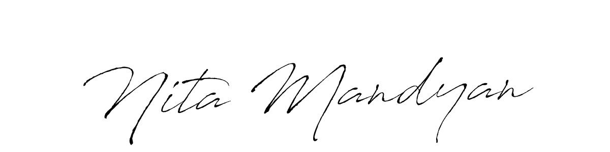Also You can easily find your signature by using the search form. We will create Nita Mandyan name handwritten signature images for you free of cost using Antro_Vectra sign style. Nita Mandyan signature style 6 images and pictures png