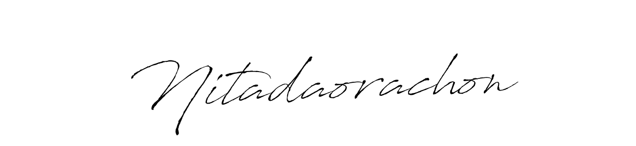 The best way (Antro_Vectra) to make a short signature is to pick only two or three words in your name. The name Nitadaorachon include a total of six letters. For converting this name. Nitadaorachon signature style 6 images and pictures png