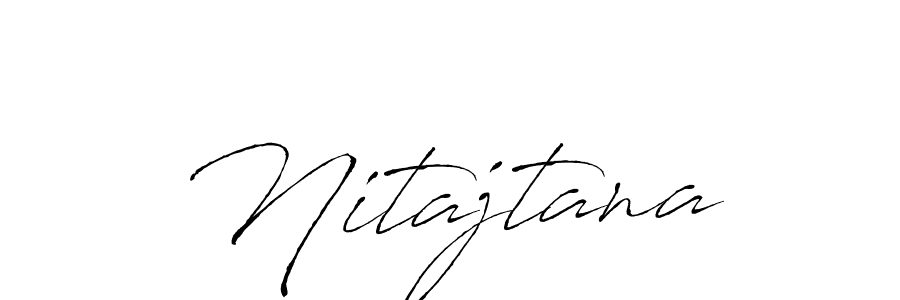 Use a signature maker to create a handwritten signature online. With this signature software, you can design (Antro_Vectra) your own signature for name Nitajtana. Nitajtana signature style 6 images and pictures png