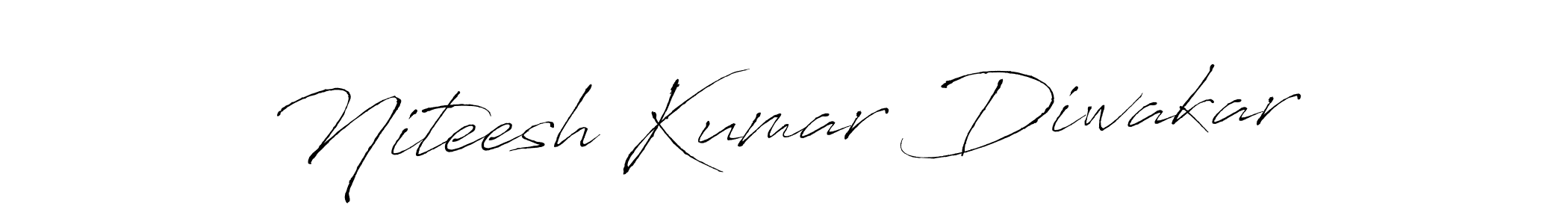 How to make Niteesh Kumar Diwakar name signature. Use Antro_Vectra style for creating short signs online. This is the latest handwritten sign. Niteesh Kumar Diwakar signature style 6 images and pictures png