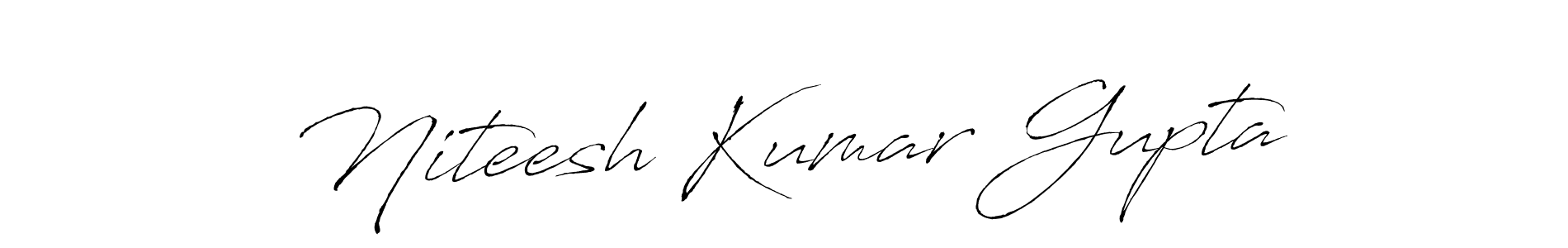 Make a beautiful signature design for name Niteesh Kumar Gupta. With this signature (Antro_Vectra) style, you can create a handwritten signature for free. Niteesh Kumar Gupta signature style 6 images and pictures png