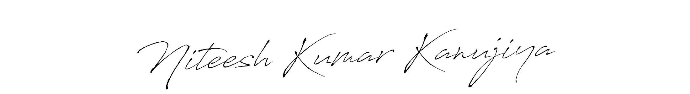 How to make Niteesh Kumar Kanujiya name signature. Use Antro_Vectra style for creating short signs online. This is the latest handwritten sign. Niteesh Kumar Kanujiya signature style 6 images and pictures png