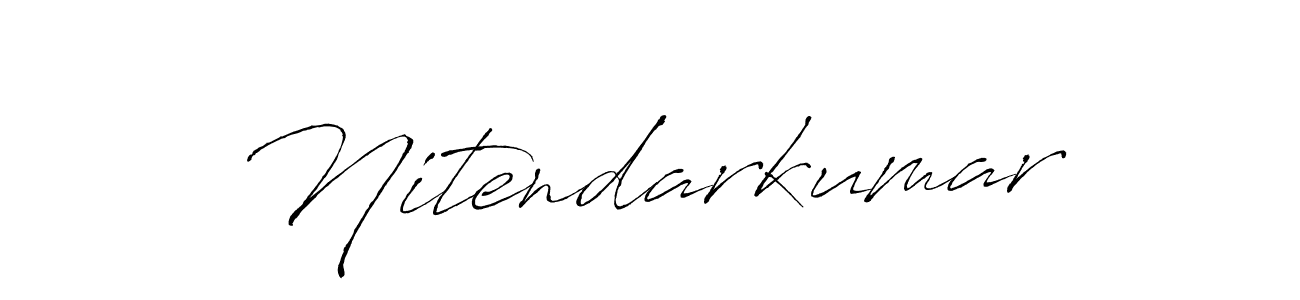 The best way (Antro_Vectra) to make a short signature is to pick only two or three words in your name. The name Nitendarkumar include a total of six letters. For converting this name. Nitendarkumar signature style 6 images and pictures png