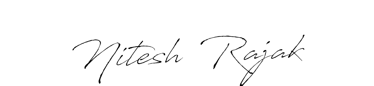 This is the best signature style for the Nitesh  Rajak name. Also you like these signature font (Antro_Vectra). Mix name signature. Nitesh  Rajak signature style 6 images and pictures png