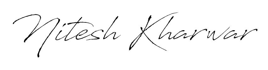 Try this chic Nitesh Kharwar handwritten sign style. Using Antro_Vectra font elements, it gives your name a sleek, memorable identity. Nitesh Kharwar signature style 6 images and pictures png
