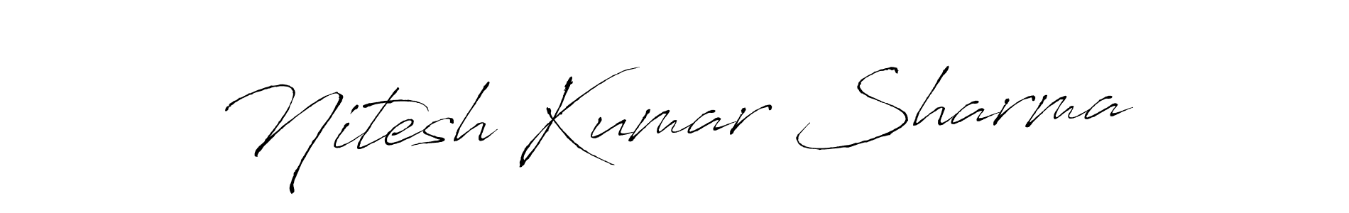 How to make Nitesh Kumar Sharma name signature. Use Antro_Vectra style for creating short signs online. This is the latest handwritten sign. Nitesh Kumar Sharma signature style 6 images and pictures png