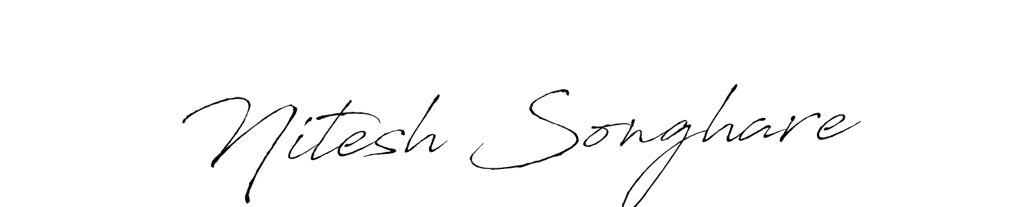 This is the best signature style for the Nitesh Songhare name. Also you like these signature font (Antro_Vectra). Mix name signature. Nitesh Songhare signature style 6 images and pictures png