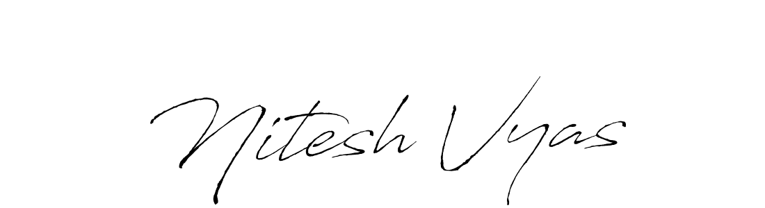 How to make Nitesh Vyas name signature. Use Antro_Vectra style for creating short signs online. This is the latest handwritten sign. Nitesh Vyas signature style 6 images and pictures png