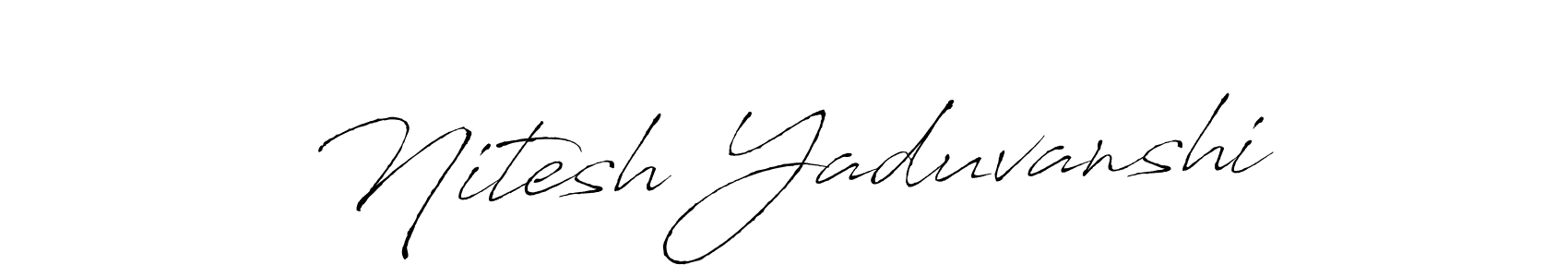 Antro_Vectra is a professional signature style that is perfect for those who want to add a touch of class to their signature. It is also a great choice for those who want to make their signature more unique. Get Nitesh Yaduvanshi name to fancy signature for free. Nitesh Yaduvanshi signature style 6 images and pictures png