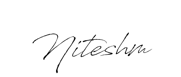 Similarly Antro_Vectra is the best handwritten signature design. Signature creator online .You can use it as an online autograph creator for name Niteshm. Niteshm signature style 6 images and pictures png