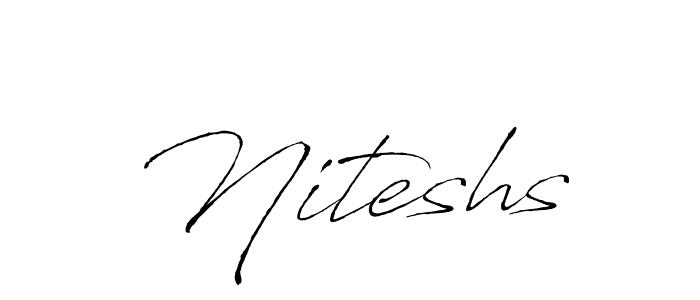 Make a beautiful signature design for name Niteshs. With this signature (Antro_Vectra) style, you can create a handwritten signature for free. Niteshs signature style 6 images and pictures png