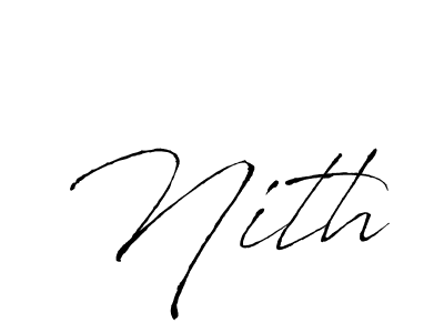 Use a signature maker to create a handwritten signature online. With this signature software, you can design (Antro_Vectra) your own signature for name Nith. Nith signature style 6 images and pictures png