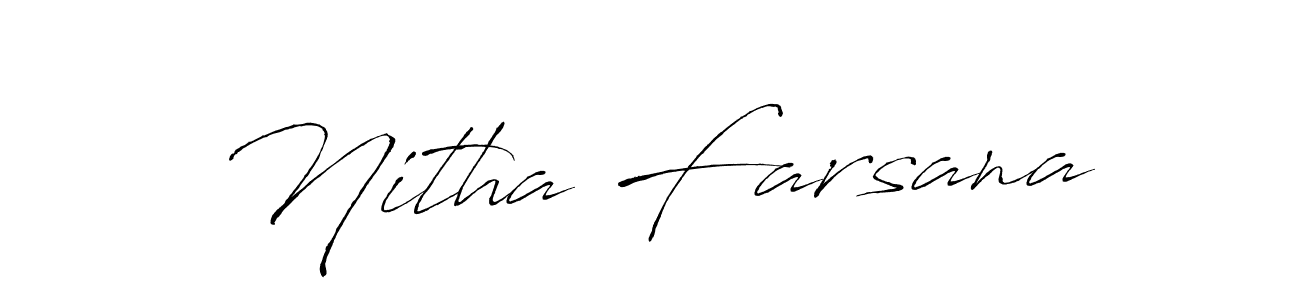 Design your own signature with our free online signature maker. With this signature software, you can create a handwritten (Antro_Vectra) signature for name Nitha Farsana. Nitha Farsana signature style 6 images and pictures png