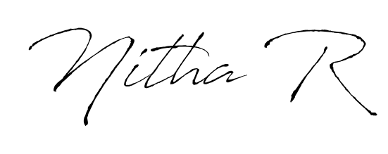 This is the best signature style for the Nitha R name. Also you like these signature font (Antro_Vectra). Mix name signature. Nitha R signature style 6 images and pictures png