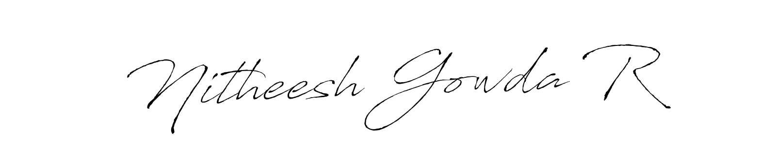 Use a signature maker to create a handwritten signature online. With this signature software, you can design (Antro_Vectra) your own signature for name Nitheesh Gowda R. Nitheesh Gowda R signature style 6 images and pictures png