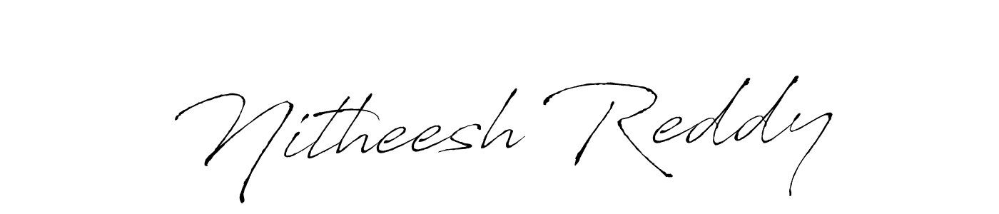 How to make Nitheesh Reddy name signature. Use Antro_Vectra style for creating short signs online. This is the latest handwritten sign. Nitheesh Reddy signature style 6 images and pictures png