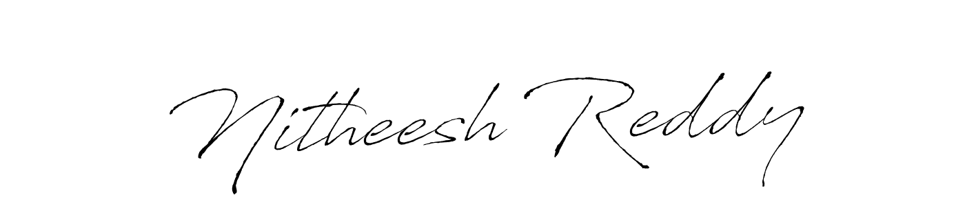 How to make Nitheesh Reddy name signature. Use Antro_Vectra style for creating short signs online. This is the latest handwritten sign. Nitheesh Reddy signature style 6 images and pictures png