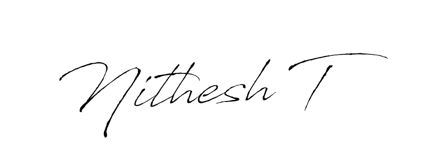 Nithesh T stylish signature style. Best Handwritten Sign (Antro_Vectra) for my name. Handwritten Signature Collection Ideas for my name Nithesh T. Nithesh T signature style 6 images and pictures png