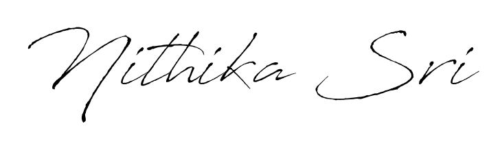 A classic penmanship look for Nithika Sri. The Antro_Vectra font brings timeless elegance and confidence to every signed document. Nithika Sri signature style 6 images and pictures png