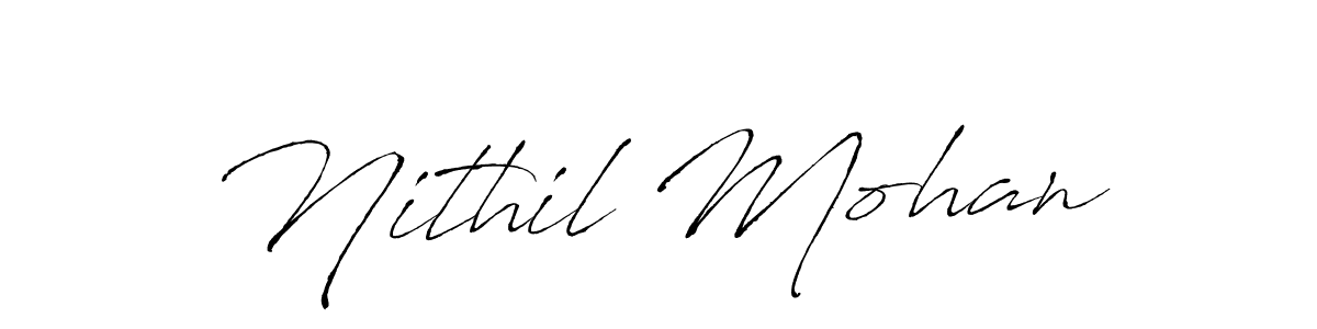 The best way (Antro_Vectra) to make a short signature is to pick only two or three words in your name. The name Nithil Mohan include a total of six letters. For converting this name. Nithil Mohan signature style 6 images and pictures png