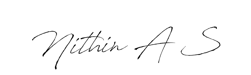 The best way (Antro_Vectra) to make a short signature is to pick only two or three words in your name. The name Nithin A S include a total of six letters. For converting this name. Nithin A S signature style 6 images and pictures png