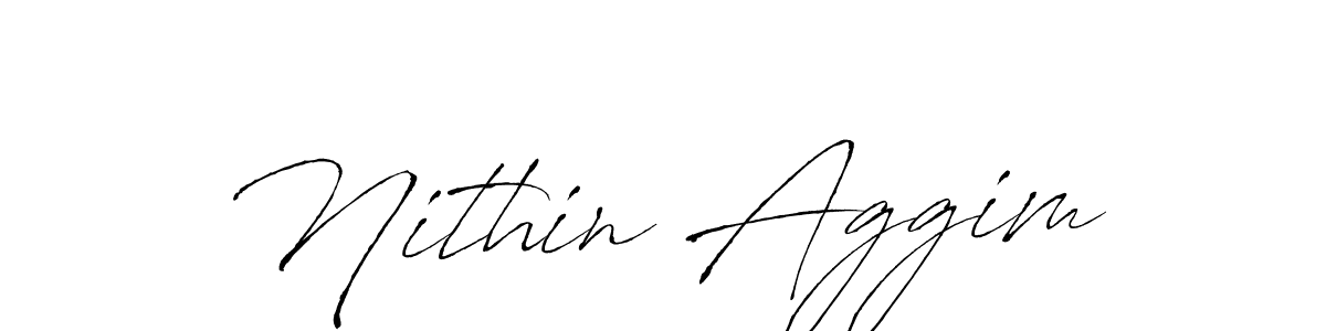 Make a beautiful signature design for name Nithin Aggim. With this signature (Antro_Vectra) style, you can create a handwritten signature for free. Nithin Aggim signature style 6 images and pictures png