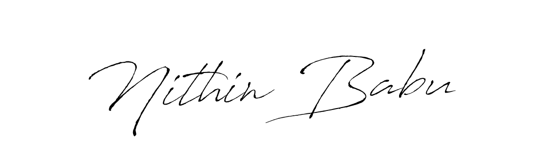 How to make Nithin Babu name signature. Use Antro_Vectra style for creating short signs online. This is the latest handwritten sign. Nithin Babu signature style 6 images and pictures png