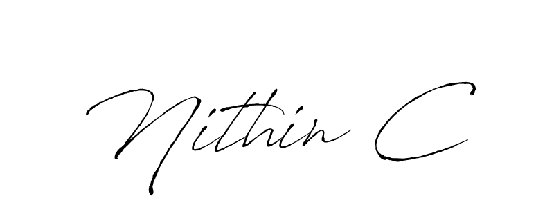 Make a beautiful signature design for name Nithin C. With this signature (Antro_Vectra) style, you can create a handwritten signature for free. Nithin C signature style 6 images and pictures png