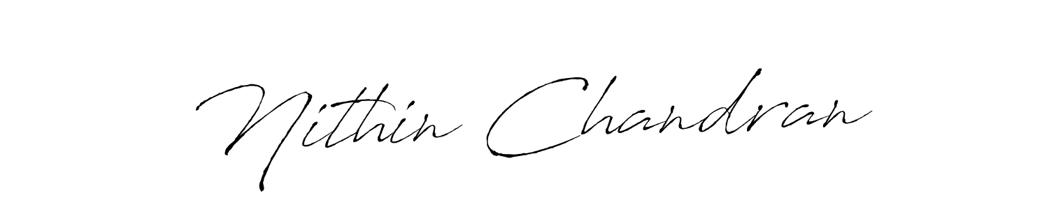 How to make Nithin Chandran name signature. Use Antro_Vectra style for creating short signs online. This is the latest handwritten sign. Nithin Chandran signature style 6 images and pictures png