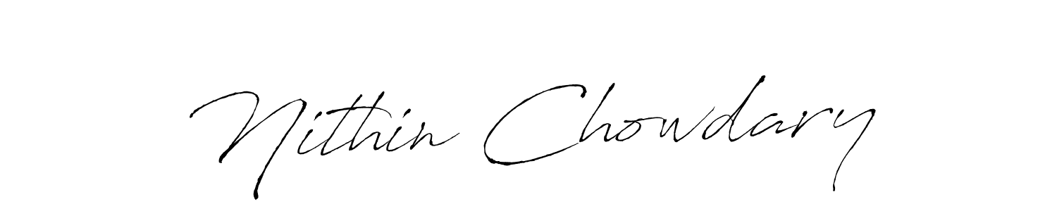 You should practise on your own different ways (Antro_Vectra) to write your name (Nithin Chowdary) in signature. don't let someone else do it for you. Nithin Chowdary signature style 6 images and pictures png
