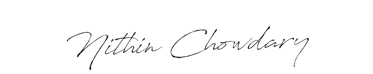 How to make Nithin Chowdary signature? Antro_Vectra is a professional autograph style. Create handwritten signature for Nithin Chowdary name. Nithin Chowdary signature style 6 images and pictures png