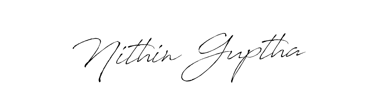 Nithin Guptha stylish signature style. Best Handwritten Sign (Antro_Vectra) for my name. Handwritten Signature Collection Ideas for my name Nithin Guptha. Nithin Guptha signature style 6 images and pictures png