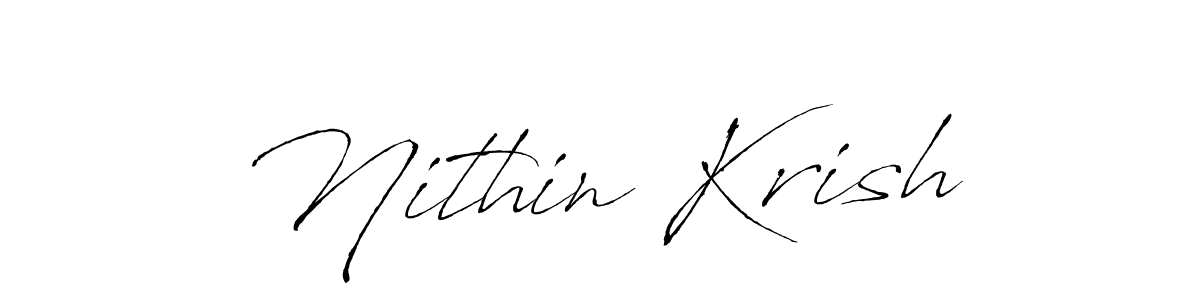 Make a beautiful signature design for name Nithin Krish. With this signature (Antro_Vectra) style, you can create a handwritten signature for free. Nithin Krish signature style 6 images and pictures png