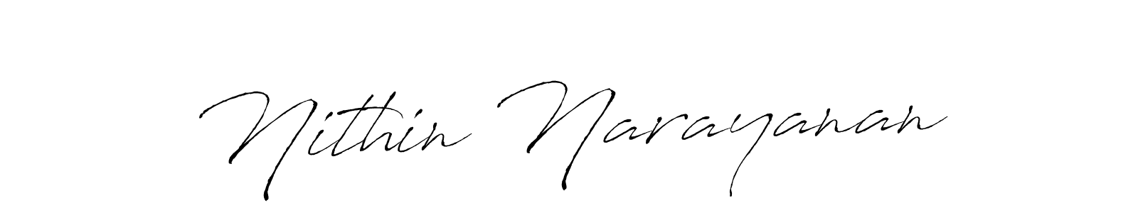 How to make Nithin Narayanan signature? Antro_Vectra is a professional autograph style. Create handwritten signature for Nithin Narayanan name. Nithin Narayanan signature style 6 images and pictures png