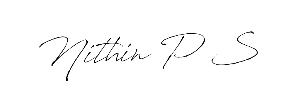 Use a signature maker to create a handwritten signature online. With this signature software, you can design (Antro_Vectra) your own signature for name Nithin P S. Nithin P S signature style 6 images and pictures png