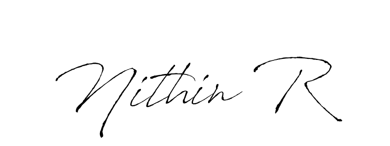 How to make Nithin R name signature. Use Antro_Vectra style for creating short signs online. This is the latest handwritten sign. Nithin R signature style 6 images and pictures png