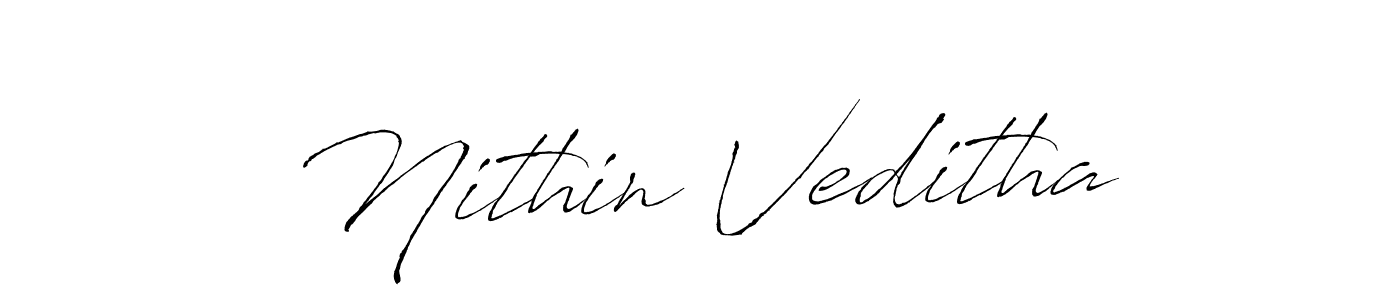 How to make Nithin Veditha name signature. Use Antro_Vectra style for creating short signs online. This is the latest handwritten sign. Nithin Veditha signature style 6 images and pictures png