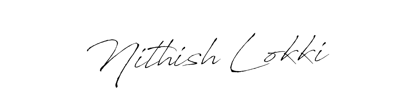 This is the best signature style for the Nithish Lokki name. Also you like these signature font (Antro_Vectra). Mix name signature. Nithish Lokki signature style 6 images and pictures png