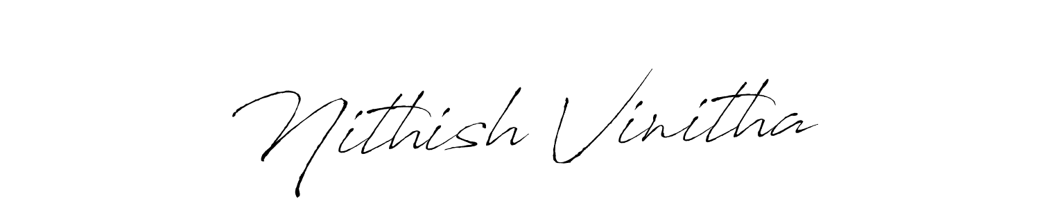 How to make Nithish Vinitha signature? Antro_Vectra is a professional autograph style. Create handwritten signature for Nithish Vinitha name. Nithish Vinitha signature style 6 images and pictures png