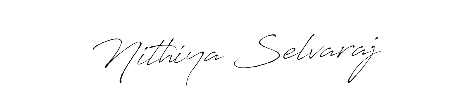 Create a beautiful signature design for name Nithiya Selvaraj. With this signature (Antro_Vectra) fonts, you can make a handwritten signature for free. Nithiya Selvaraj signature style 6 images and pictures png