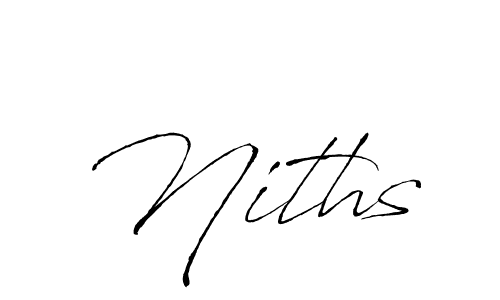 How to make Niths signature? Antro_Vectra is a professional autograph style. Create handwritten signature for Niths name. Niths signature style 6 images and pictures png