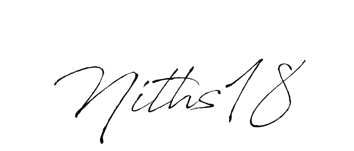 Use a signature maker to create a handwritten signature online. With this signature software, you can design (Antro_Vectra) your own signature for name Niths18. Niths18 signature style 6 images and pictures png