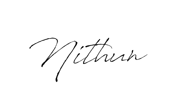 if you are searching for the best signature style for your name Nithun. so please give up your signature search. here we have designed multiple signature styles  using Antro_Vectra. Nithun signature style 6 images and pictures png
