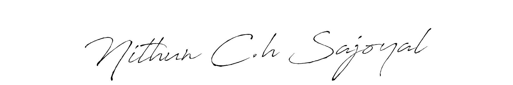 How to make Nithun C.h Sajoyal signature? Antro_Vectra is a professional autograph style. Create handwritten signature for Nithun C.h Sajoyal name. Nithun C.h Sajoyal signature style 6 images and pictures png