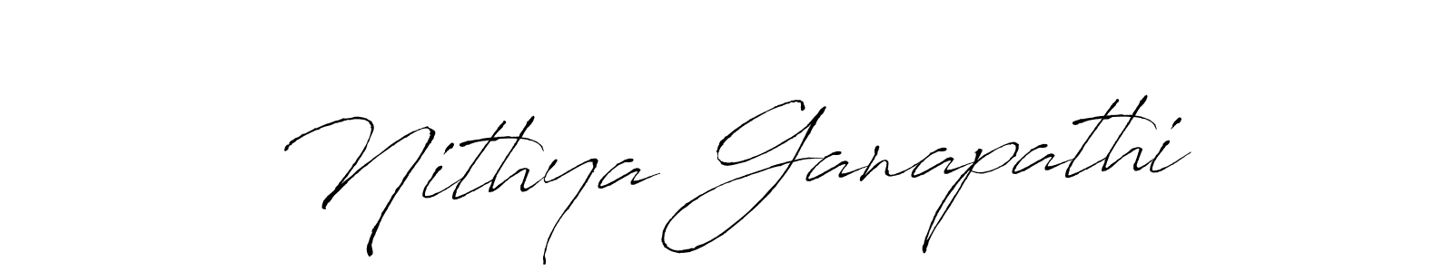 Create a beautiful signature design for name Nithya Ganapathi. With this signature (Antro_Vectra) fonts, you can make a handwritten signature for free. Nithya Ganapathi signature style 6 images and pictures png
