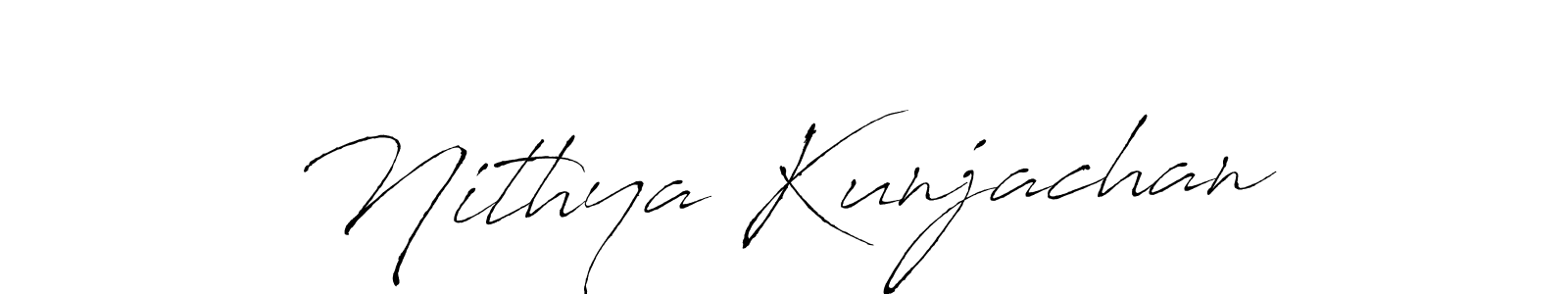 if you are searching for the best signature style for your name Nithya Kunjachan. so please give up your signature search. here we have designed multiple signature styles  using Antro_Vectra. Nithya Kunjachan signature style 6 images and pictures png